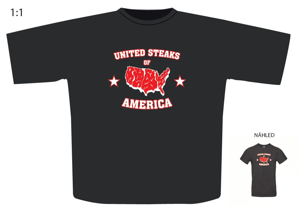 Triko s motivem "United Steaks of America" Velikost: XXL - Supergrily.cz Triko s motivem "United Steaks of America" Velikost: XXL - Supergrily.cz