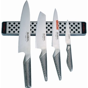Sada 4 japonských nožů Global s magnetickou lištou 31 cm - Supergrily.cz