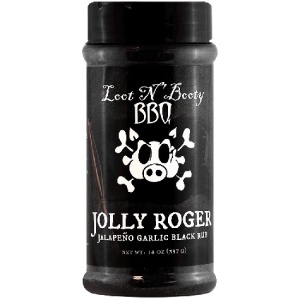 Grilovací koření Loot N' Booty BBQ Jolly Roger Jalapeno Garlic Black Rub - Supergrily.cz