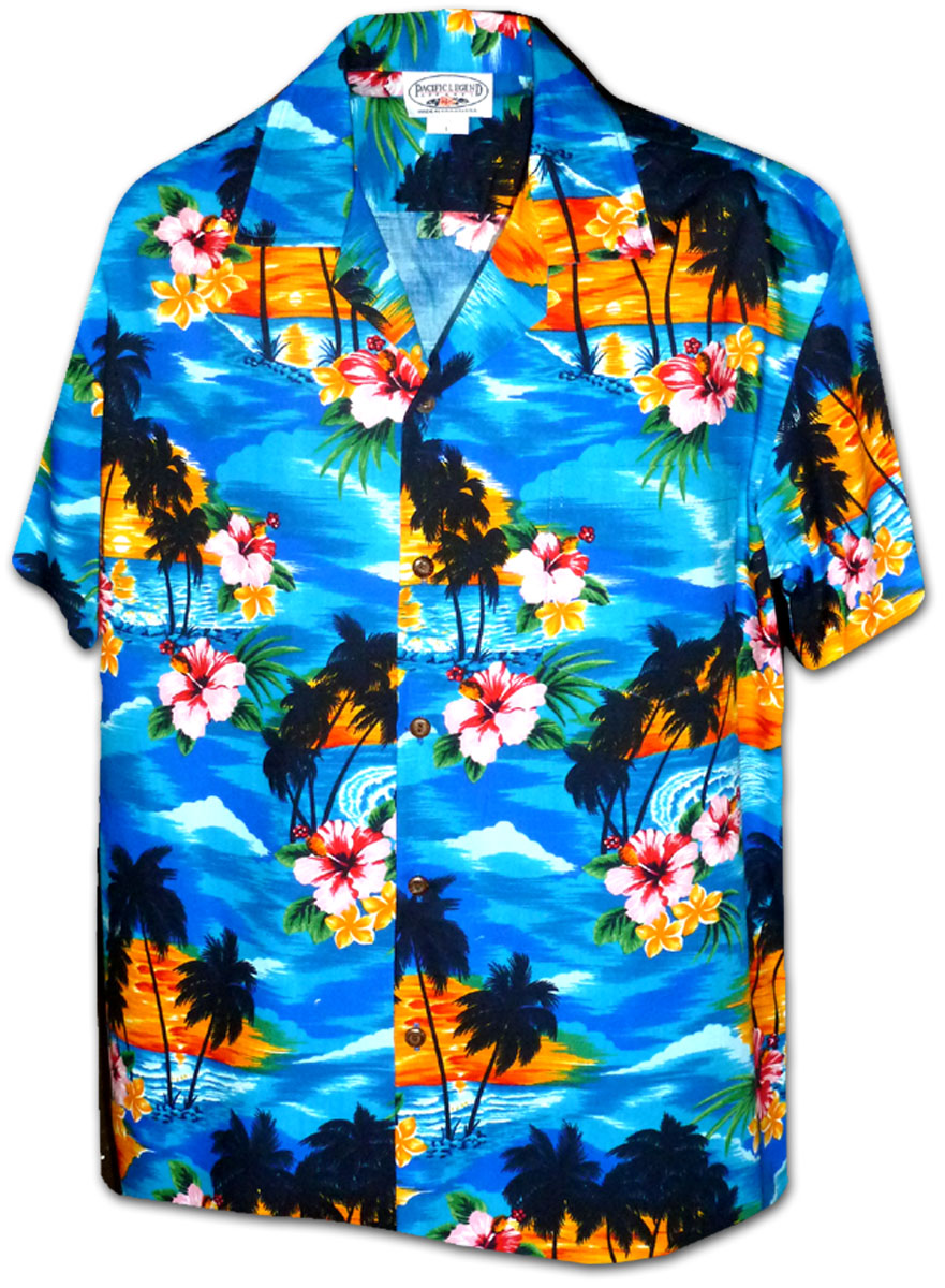 Pacific Legend Modrá havajská košile s motivem ibišku a palem Velikost: XL - Supergrily.cz Pacific Legend Modrá havajská košile s motivem ibišku a palem Velikost: XL - Supergrily.cz