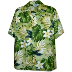 Pacific Legend Zelená havajská košile s motivem květů Velikost: L - Supergrily.cz
