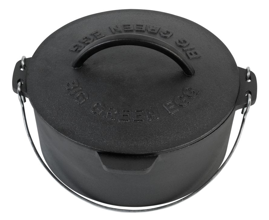 Litinový hrnec Big Green Egg s poklicí - Supergrily.cz Litinový hrnec Big Green Egg s poklicí - Supergrily.cz