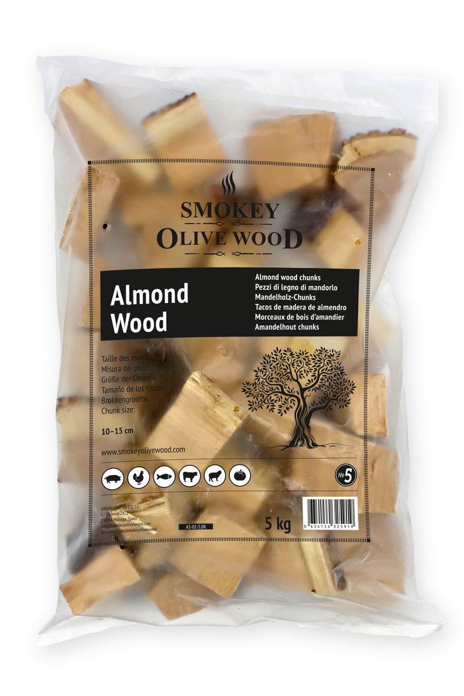 Smokey Olive Wood Špalíky k zauzování ze dřeva mandlovníku Hmotnost: 5 kg - Supergrily.cz