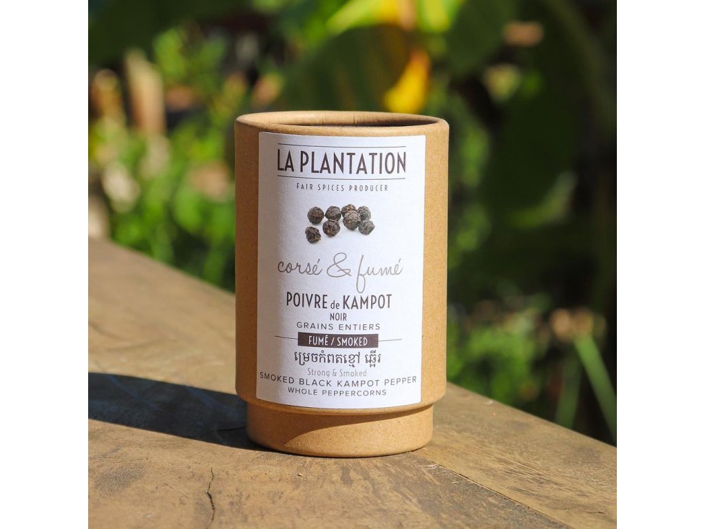 La Plantation Kampotský pepř černý celý zauzený studeným kouřem 50 g - Supergrily.cz