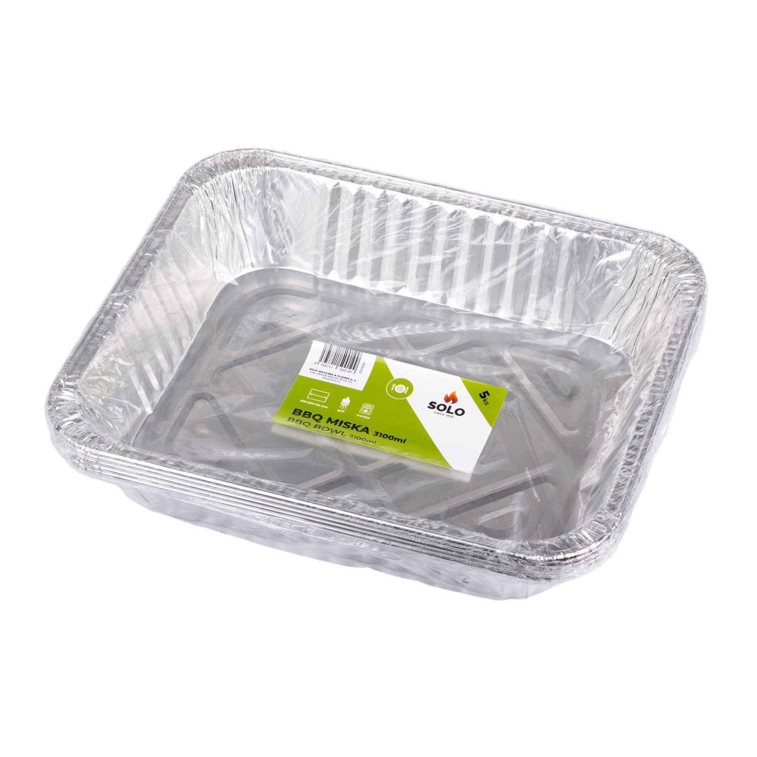 SOLO Obdélníková BBQ miska 3100 ml / 5 ks - Supergrily.cz