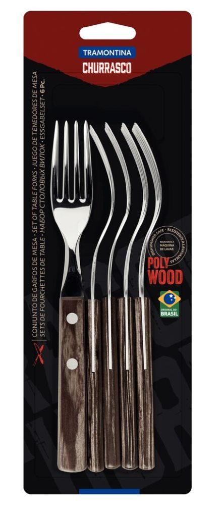 Tramontina Churrasco Steaková vidlička - hnědé dřevo