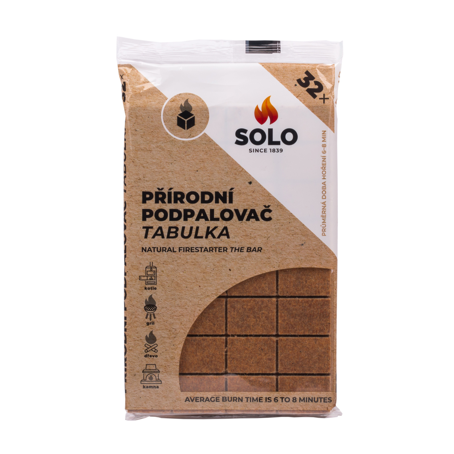 SOLO podpalovač přírodní TABULKA 32 ks - Supergrily.cz