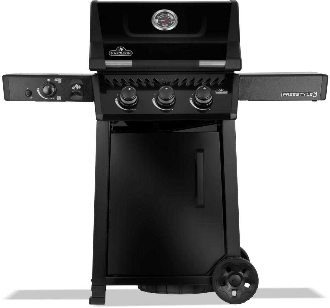Plynový gril Napoleon Freestyle PRO 365 s bočním infra hořákem a dvířky - černý - Supergrily.cz